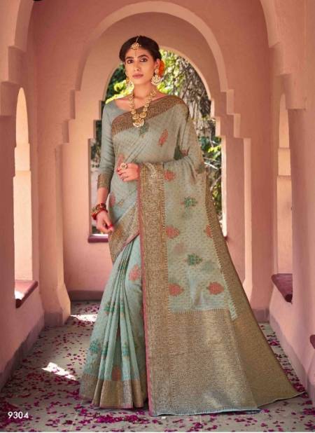 Gray Colour KAKSHYA SONAM Exclusive Wedding Wear Heavy Soft Cotton Latest Saree Collection 9304